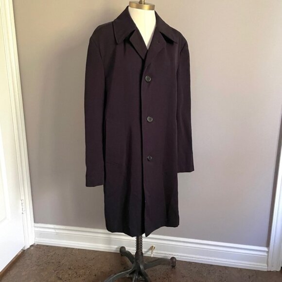 Vintage Aquascutum Swing Style Wool Trench Coat in Navy - Large 🇬🇧 - Picture 11 of 12